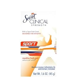 Secret Clinical Strength Sport Antiperspirant/Deodorant, Advanced Solid, Marathon Fresh Scent, 1.6 oz.