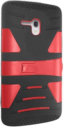 Alcatel OneTouch Fierce XL Case, Mobilebee(TM) Hybrid Soft and Hard Case with Kickstand for Alcatel OneTouch Fierce XL (Red Black U Stand)