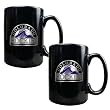 Colorado Rockies 2pc Black Ceramic Mug Set - Primary Logo MLB Baseball