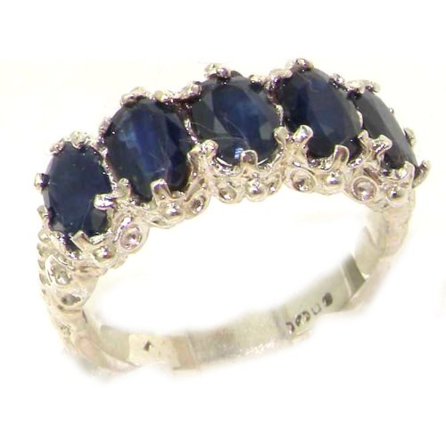 Click To Victorian Design Solid English White Gold Natural Sapphire Ring - Finger Sizes 5 to 12 Available Details... Victorian Design Solid English White Gold Natural Sapphire Ring - Finger Sizes 5 to 12 Available