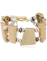 Kenneth Cole New York "Metal Edge" Geometric Bead Toggle Stretch Bracelet, 7.5"