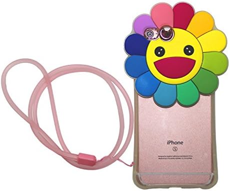 iPhone 6/6s Cute Case, Nuoer Sunflower Style Noctilucent Back Clear Case Cover Made of soft Slicone Anti Shake Heave Duty Shell with Straps for Fashion Girl and Women