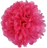 Tissue Pom Pom Paper Flower Ball 8inch Shocking Pink -Just Artifacts Brand