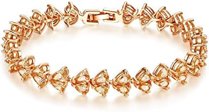 Free your beauty Elegant Yellow Zircon bracelets 7inch with golden plated for girls and women