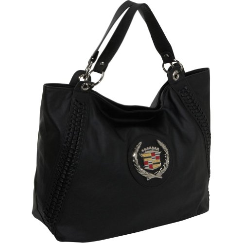 Ashley M Cadillac PU Leather Tote Bag (Black)