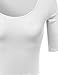 Basic Solid Half Sleeve Deep Crew Neck Crop Top White M