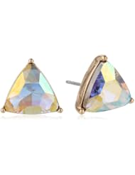 Kensie "Ice Ice Baby" Gold Plated Triangle Stud Earrings