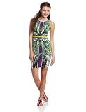 Rampage Juniors Floral Animal Mirror Dress, Purple/Green, Small