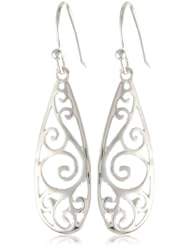 Sterling Silver Filigree Teardrop Earrings