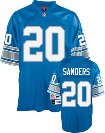 Barry Sanders Blue Reebok NFL Light Premier 1996 Throwback Detroit Lions Jersey - Large