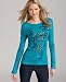 Style&co. Sport Tee, Long Sleeve Scoopneck Tie Dye