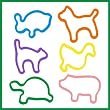 Pk 24 Glow in the Dark Rubber Bands Bandz Bracelets CRAZY PETS