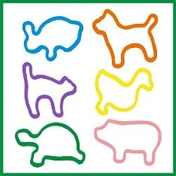 Pk 24 Glow in the Dark Rubber Bands Bandz Bracelets CRAZY PETS
