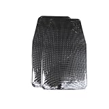 A Set of 4 Universal Fit Plastic Floor Mats with Metallic Finish - Carbon Fiber... 