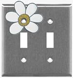 White Daisy Double switchplate