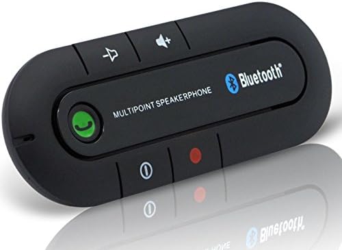 Kowell KB-1122 Bluetooth Speakerphone Portable Multipoint Wireless Hands-Free Bluetooth Sun Visor In-Car Speakerphone Car Kit for IPhone, iPad , and Any Bluetooth Smartphone-iPhone, Android,Blackberry(with Kowell label)--Black