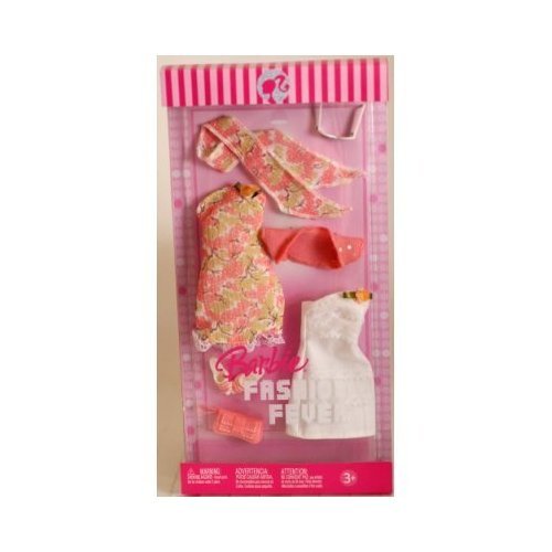 41Yz4wBdetL Barbie Fashion Fever Holiday Clothes and Accessories   White and Floral Dresses, Purse, Heels, Sunglasses
