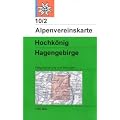 DAV Alpenvereinskarte 10/2 Hochk�nig - Hagengebirge Weg und Skirouten 1 : 25 000: Mit Wegmarkierungen und Skirouten. Topographische Karte