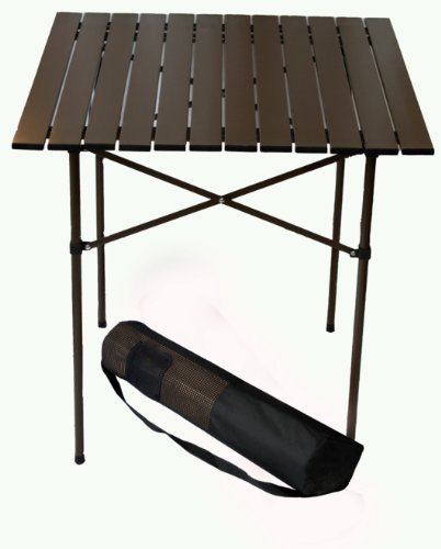 Table in a Bag TA2727 Tall Aluminum Portable Table With Carrying Bag, Brown