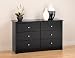 Black Sonoma Condo 6 Drawer Dresser