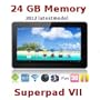 2012 model 10 inch 10.2" Tablet PC Flytouch Superpad 7 Latest Android 4.0.4 ICS Ice Cream Sandwich HDMI output 1GB DDR3 Allwinner CPU processor 1.5GHZ Massive 24 GB Built-in Memory GPS UK stock