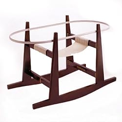 Baby Doll Bedding Foldable Moses Basket Stand, Cherry