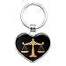 Scales Of Justice Legal Lawyer Heart Love Metal Keychain Key Chain Ring