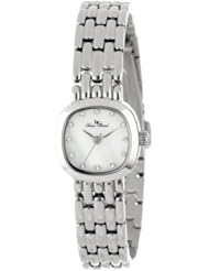 Lucien Piccard Womens 12012-02MOP Teide White Mother-Of-Pearl Dial Crystal Accented Stainless Steel Watch
