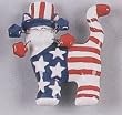 Whimsiclay Yankee Doodle Cat Pin