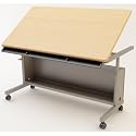 Art Table 48" x 30" -Gray Frame, Maple Surface
