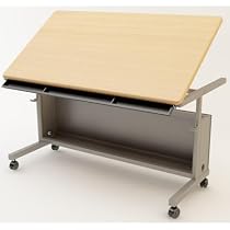 Art Table 48" x 30" -Gray Frame, Maple Surface