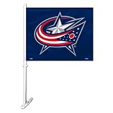 NHL Columbus Blue Jackets Car Flag with Wall Brackett