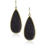 Marcia Moran Black Pearlized Stone Drop Shape