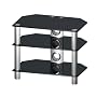 ST42B3CM Black 3 Shelf Glass Stand Suitable for LCD and Plasma up to 42"