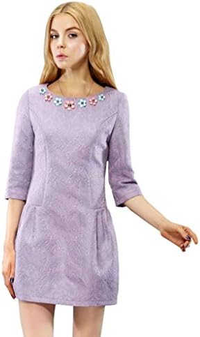 Elf Sack Womens Summer Dress Nail Bead Sweet Flowers X-Large Size Purple