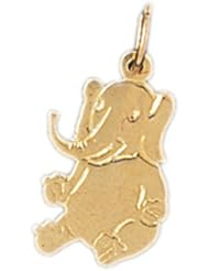 Dazzlers Solid 14k Gold Elephant Charm Pendant Available in three colors from jewelsberry (weights: 0.8 grams only)