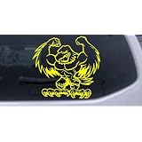 6in X 6.5in Yellow -- Muscular Bald Eagle Animals Car Window Wall Laptop Decal... by Rad Dezigns