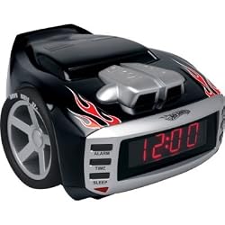Emerson Radio Hot Wheels HW800 Snore Slammer Alarm Clock Radio (Red/Black)