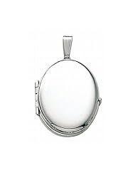 14K White Gold Oval Four Photo Locket 3/4 inch x 1 inch White Gold