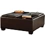 Dark Brown Storage Ottoman