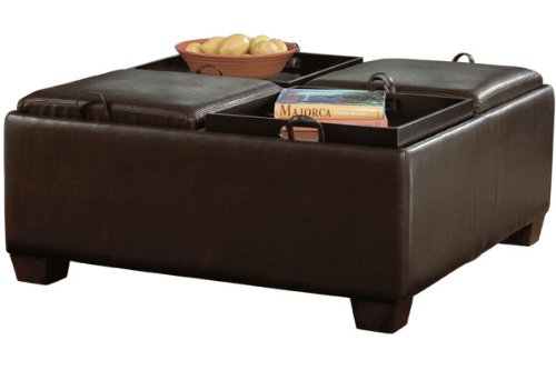 Dark Brown Storage Ottoman