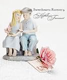 Seated Sweethearts Porcelain Figurine