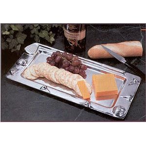 Golf Embellished Polished Metal Rectangular Platter Golf Embellished Polished Metal Rectangular Platter