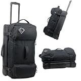 DANIEL RAY Reisetrolley // PURE BLACK // Sporttasche Trolley Koffer (mit Sandwich System) SCHWARZ