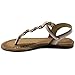 Ollio Women's Shoe T-Strap Burnish Fade Vintage Zori Flat Sandal