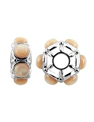 Storywheel® Pink Mother of Pearl Bead / Charm in 925 Sterling Silver