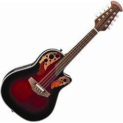 Ovation MCS148 Acoustic-electric Mandolin, Red Ruby Burst