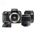 Sony DSLR-A350X SLR-Kamera (14 Megapixel, LifeView, Bildstabilisator) Double Zoom Kit inkl. 18-70mm und 55-200mm Objektiv