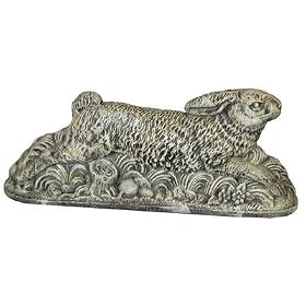 Running Rabbit Statue Moss Finish by 