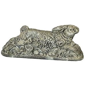 Running Rabbit Statue Moss Finish by 